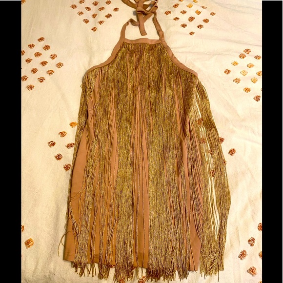 Forever 21 | Dresses | Forever 2 Rose Gold Fringe Dress | Poshmark